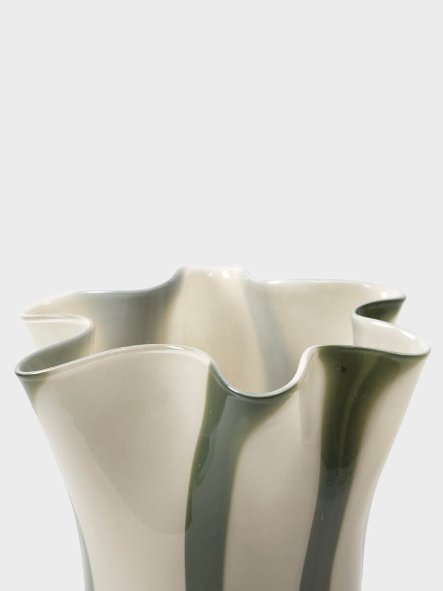 Broste Copenhagen - Liva Vase - Green/White