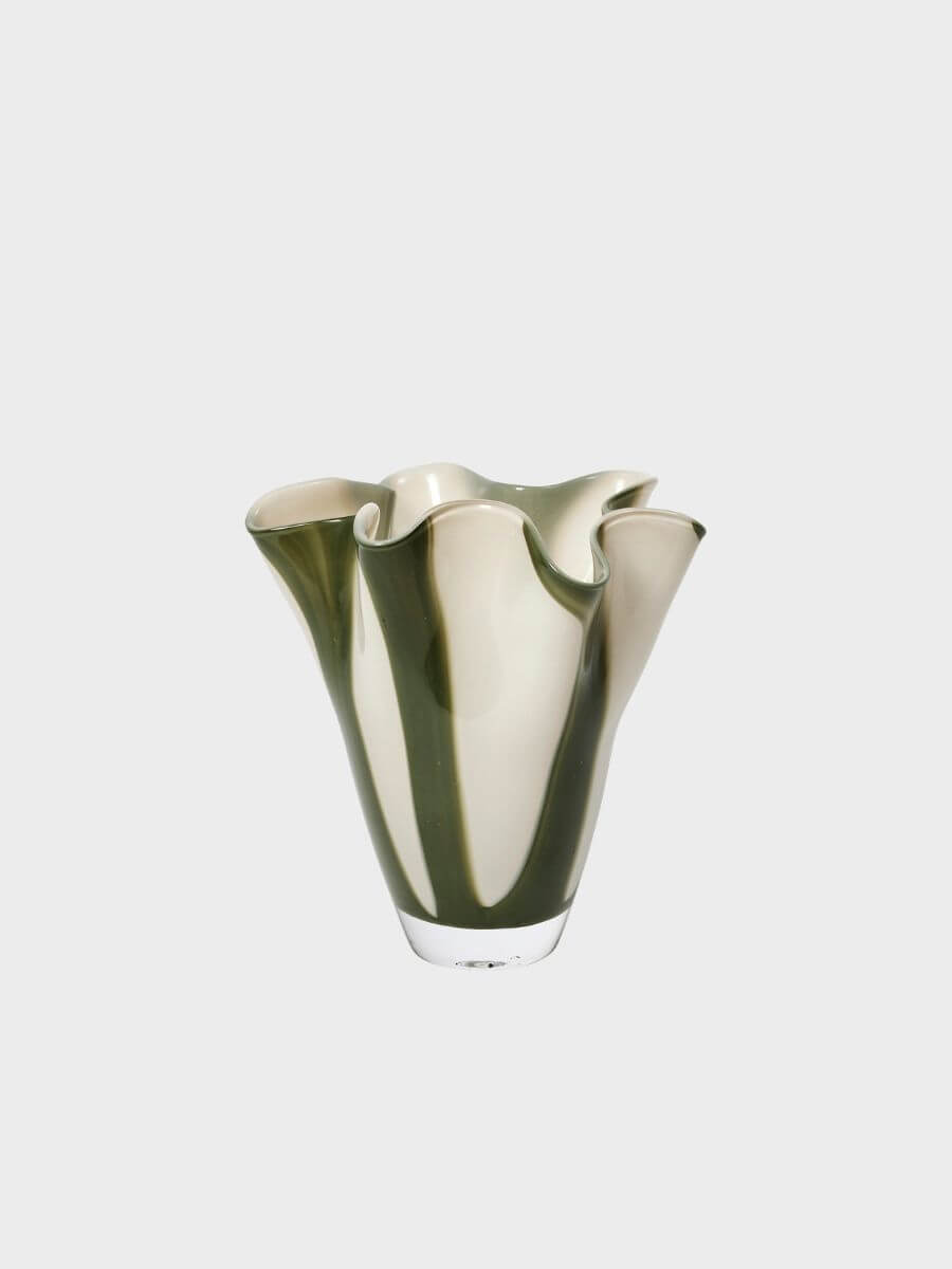 Broste Copenhagen - Liva Vase - Green/White