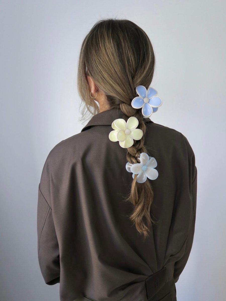 Sui Ava - Buttercup Big Hairgrip - Yellow, Blue and Dusty Rose colourways