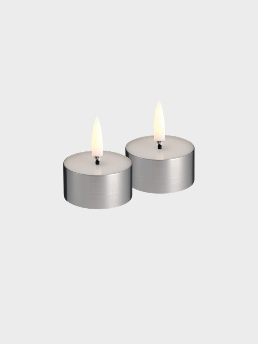 LED Melted Tealight - Silver - set of two