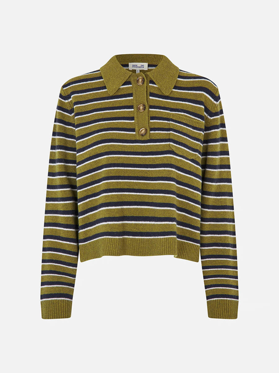 Cori Sweater - Ivy Green Stripe