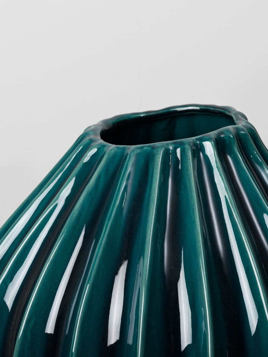 Broste Copenhagen - Wide Vase - Teal