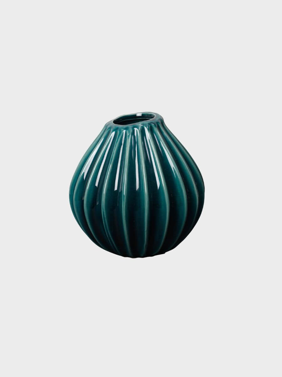 Broste Copenhagen - Wide Vase - Teal