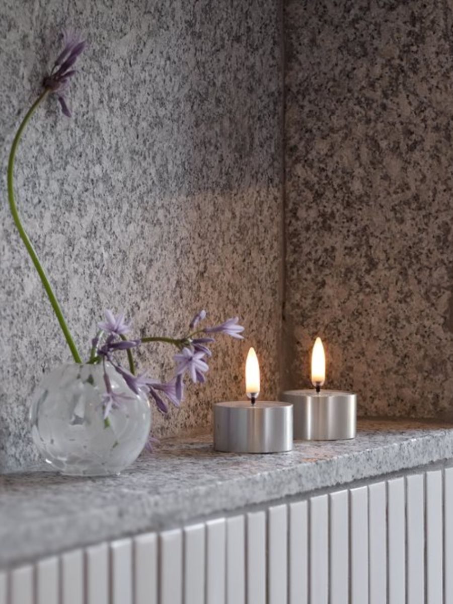 LED Melted Tealight - Silver - set of two