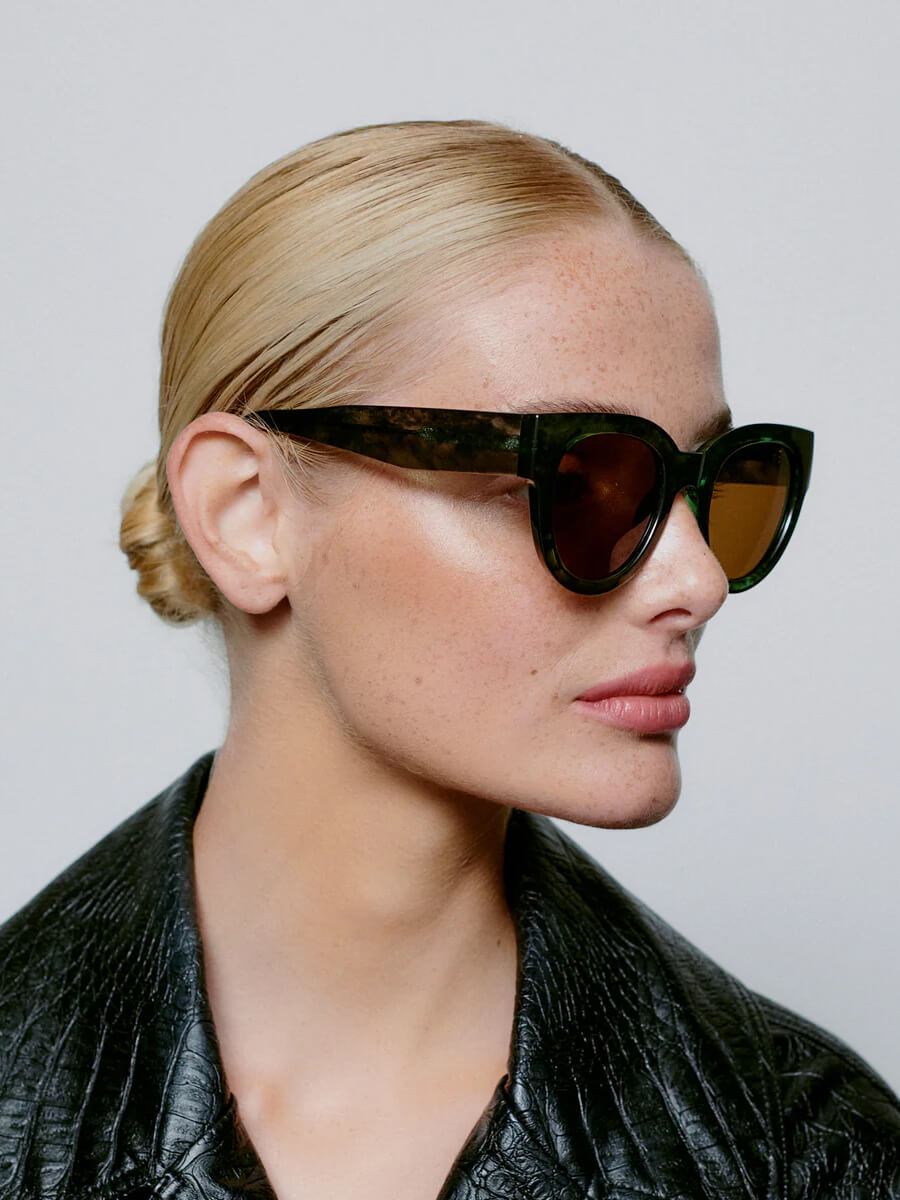 A.KJAERBEDE_Lilly Sunglasses - Green Marble