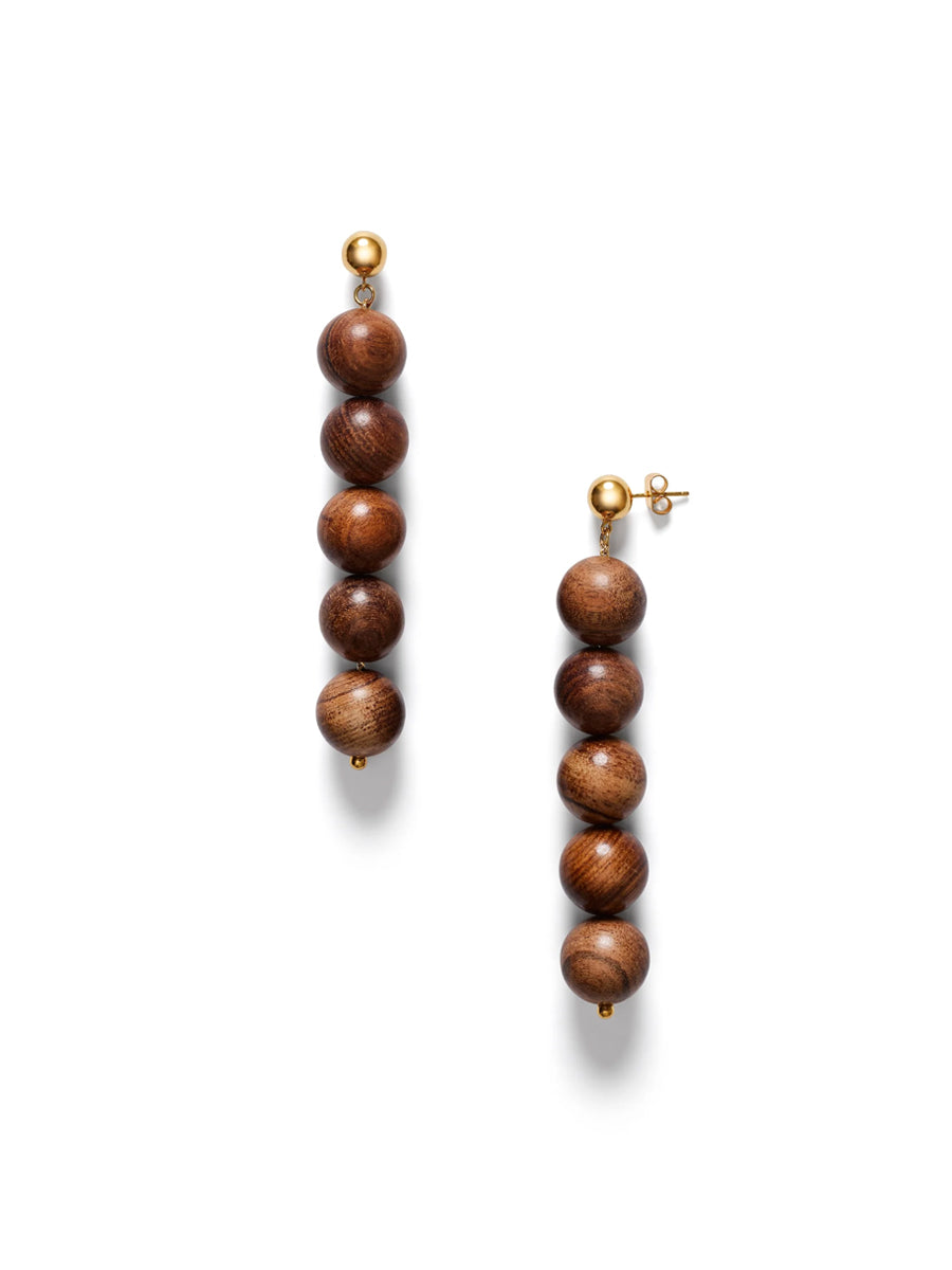 Anni Lu Woody Earrings - Hot Chocolat