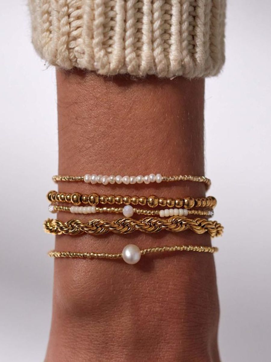 Anni Lu - Slim Pearly Bracelet and Slim Goldie Bracelet