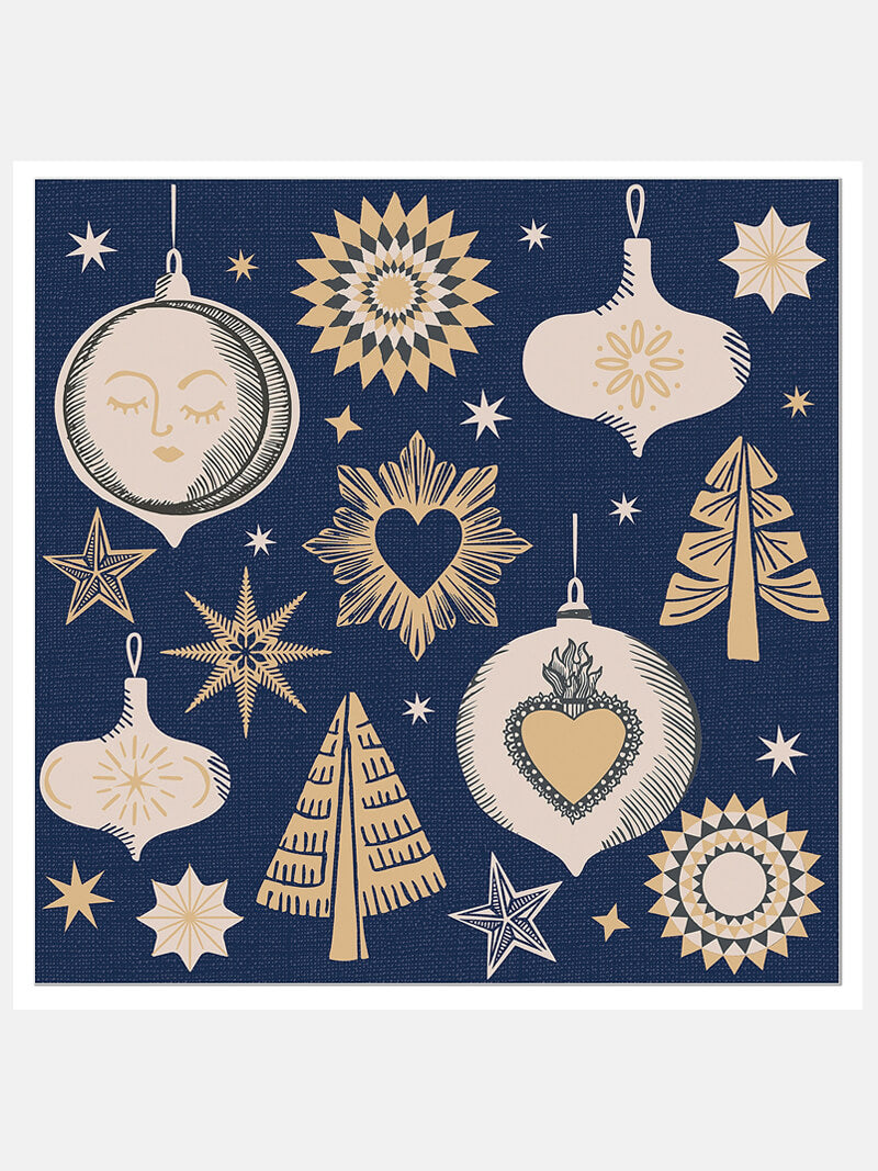 Artebene Blue Christmas Ball Napkins
