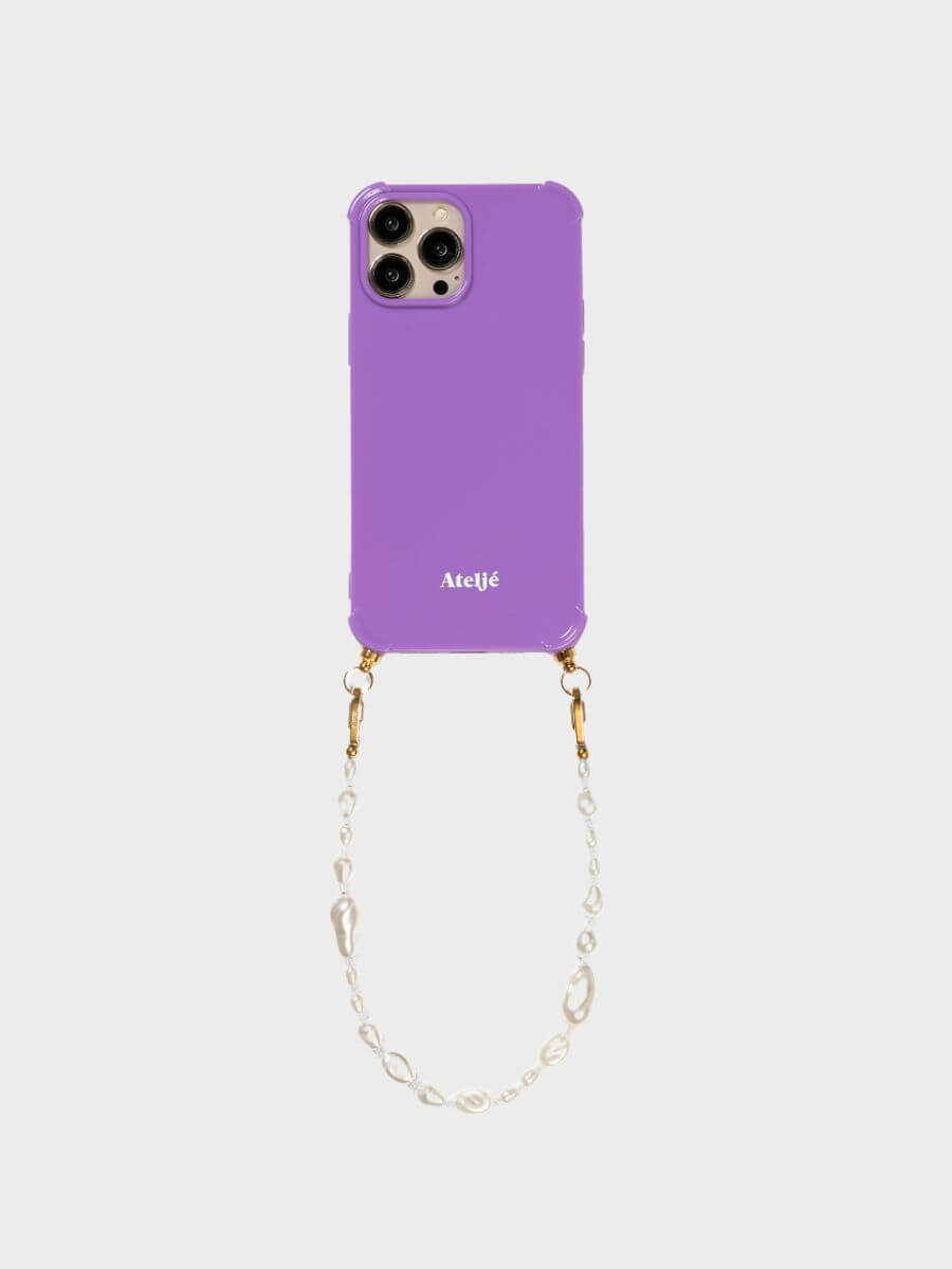 Atelje iphone case violet with pearly Balance short phone cord