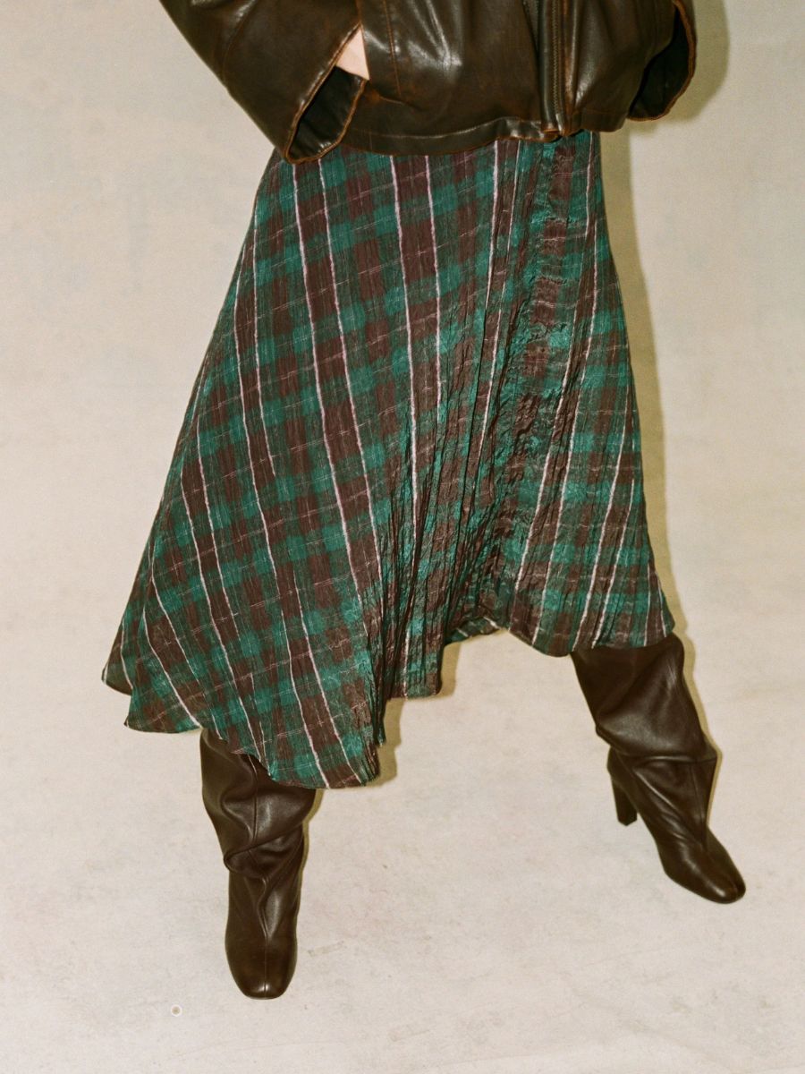 Baum und Pferdgarten - Atina Dress - Brown Green Check