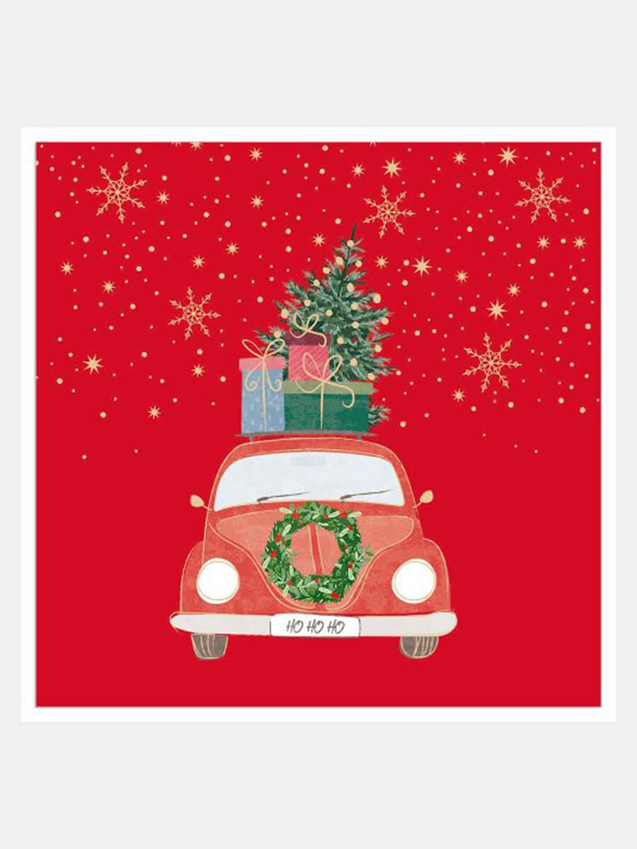 Atrebene Red Christmas Car Napkins