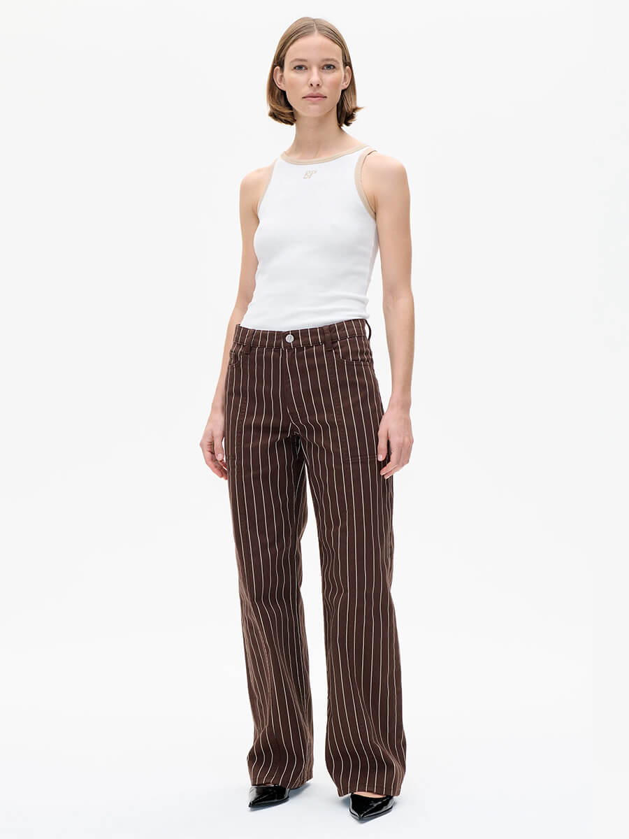 BAUM UND PFERDGARTEN - Noila Jeans Majsa Shirt - Creme Brown Pinstripe