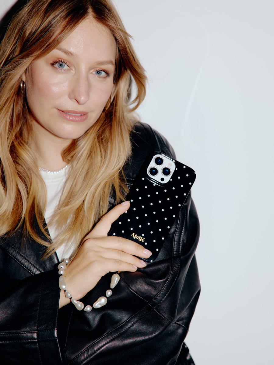 Ateljé Black Polka Dot iPhone Case