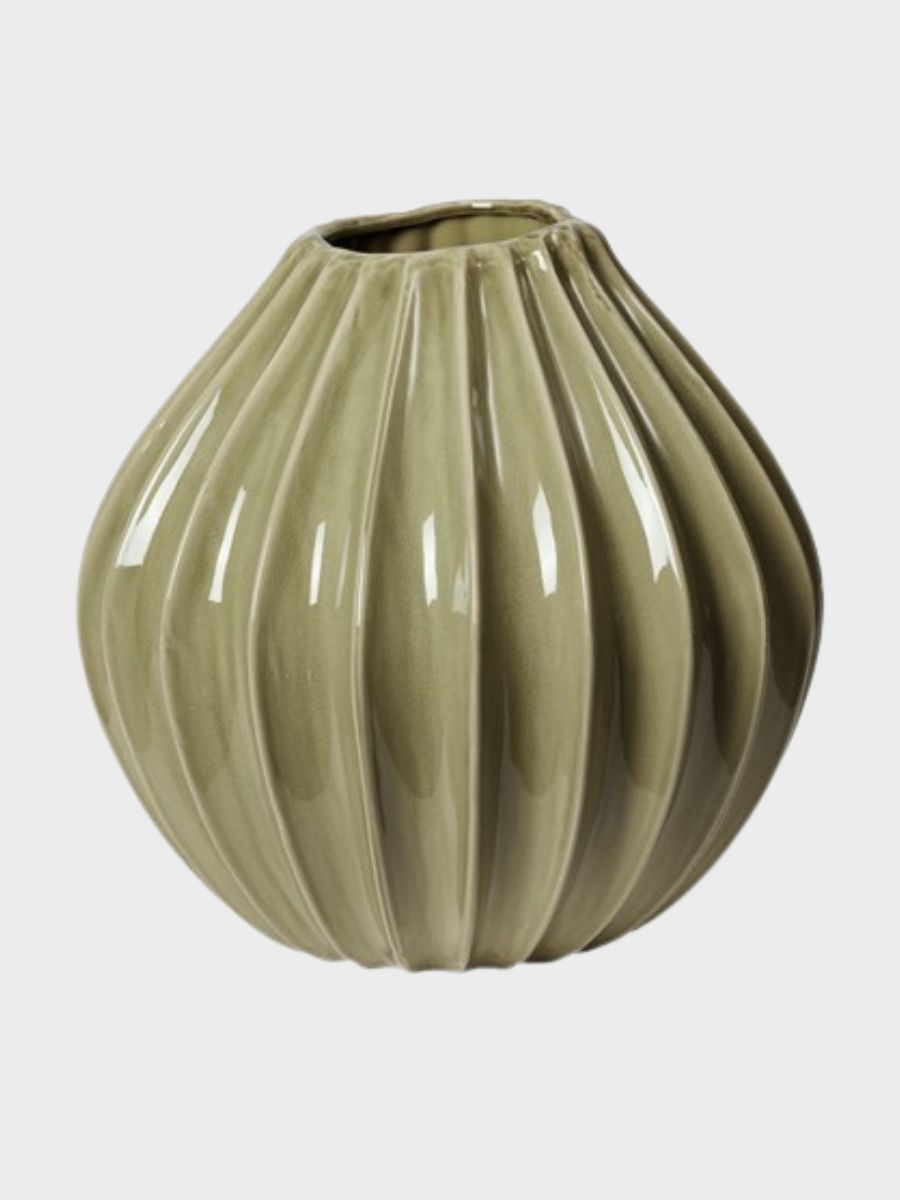 Broste Copenhagen - Wide Vase - Dry Sage - XL