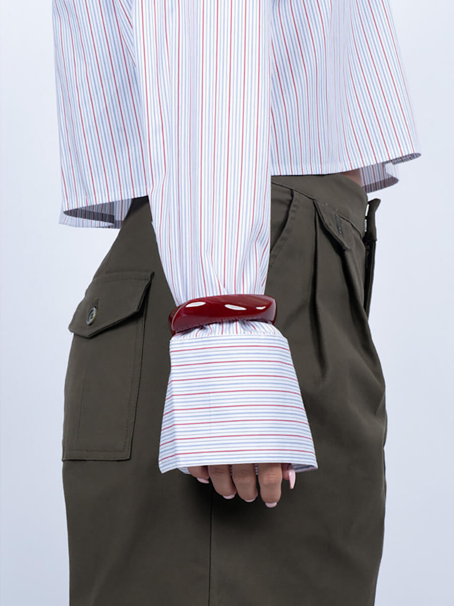 SUI AVA Chunky Bangle - Burgundy