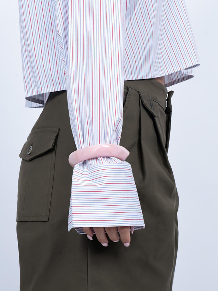 SUI AVA Chunky Bangle - Pink Marble