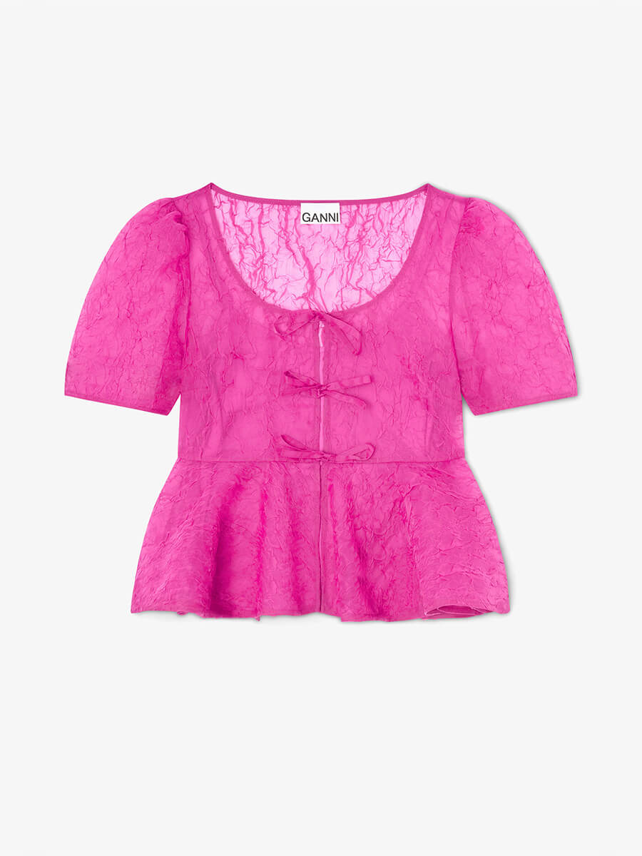 Ganni
Cotton Jersey Baby Fit T-Shirt