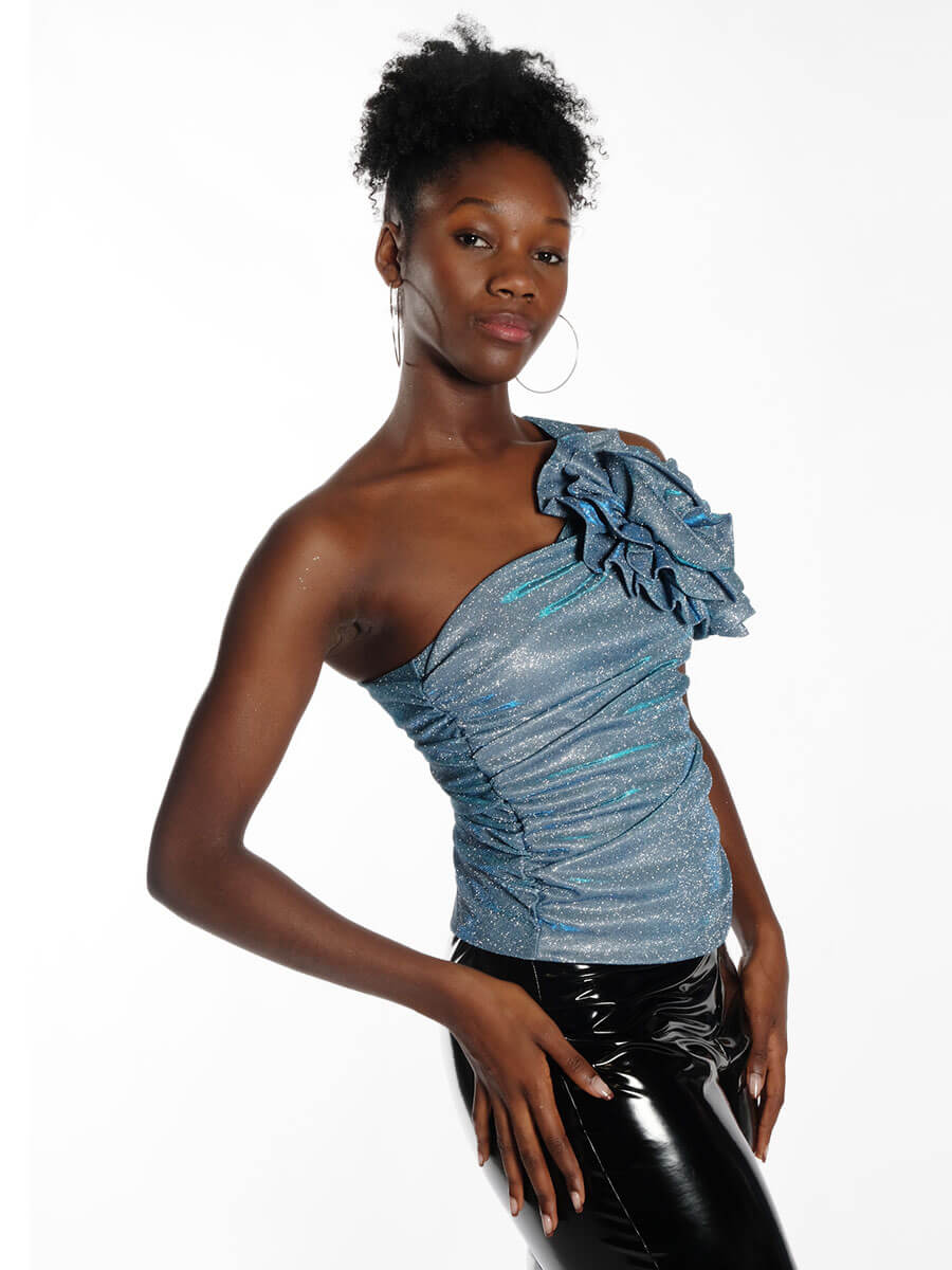 Cras SATC Top - Blue Silver