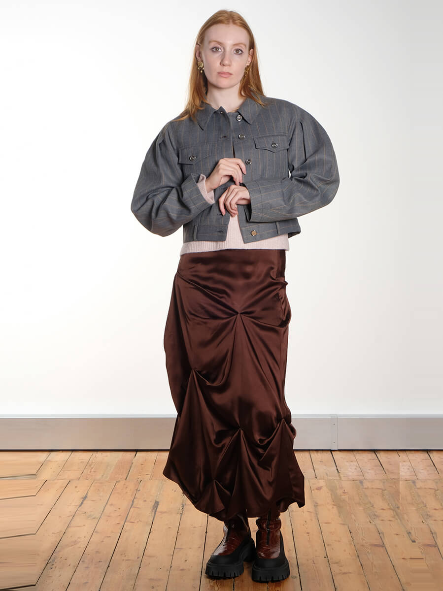 GANNI
Draped Skirt - Chicory Brown