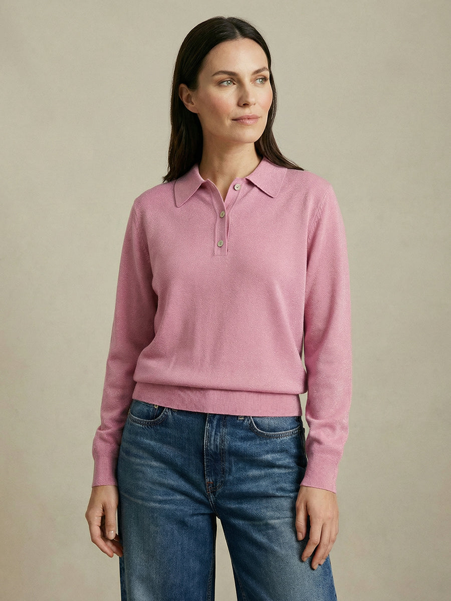 Numph Dajana LS Polo - Fuchsia Pink