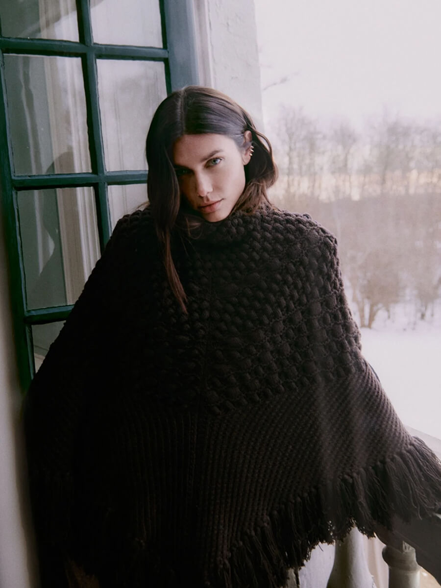 Day Birger et Mikkelsen Cabel Poncho - Ganache