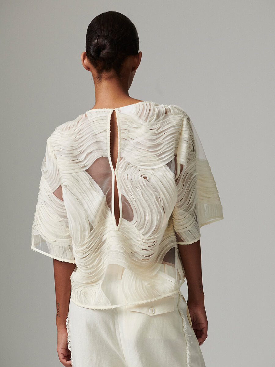 Day Birger et Mikkelsen Tatiana Crotchet Lacy Top - Jet Stream