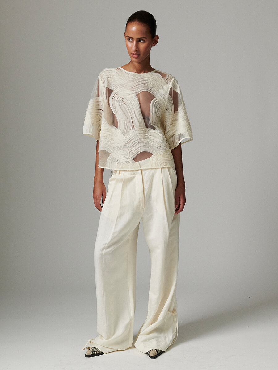 Day Birger et Mikkelsen Tatiana Crotchet Lacy Top - Jet Stream