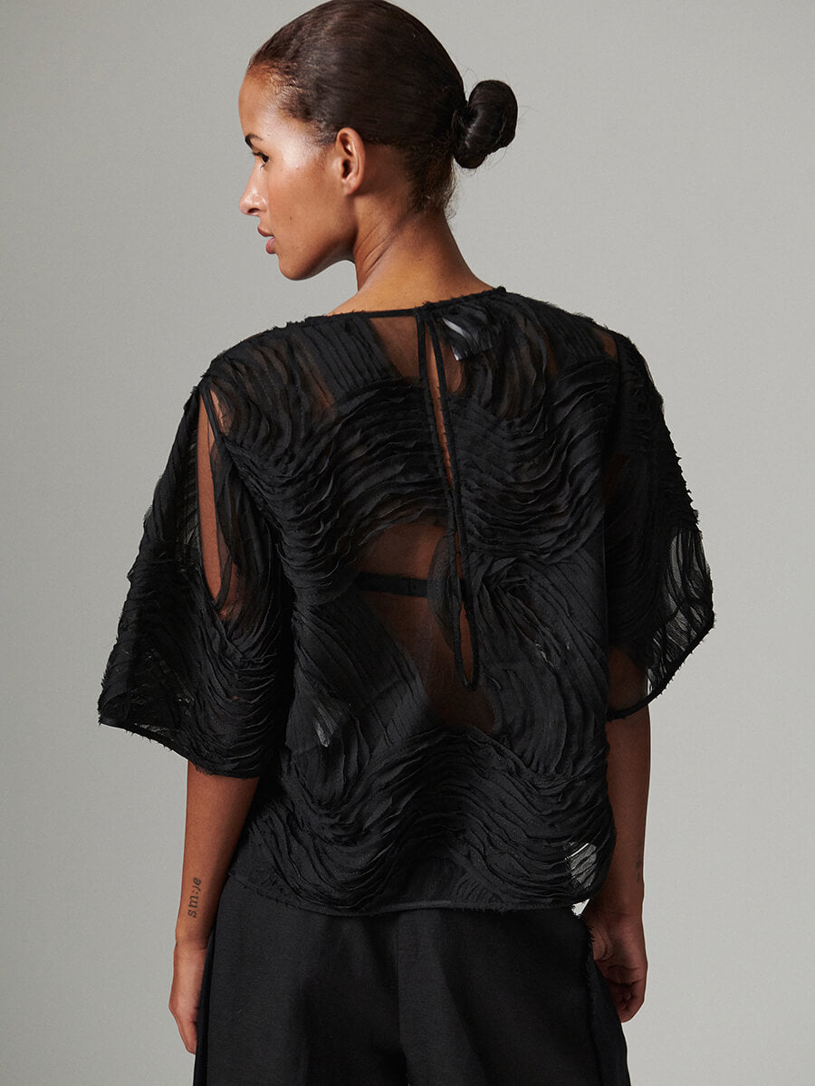 Day Birger et Mikkelsen Tatiana Crotchet Lacy Top - Black