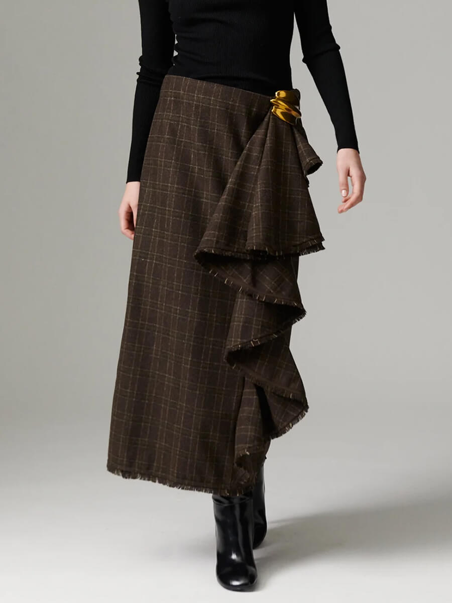Day Birger et Mikkelsen Tima Flanello Skirt - Brown Check.