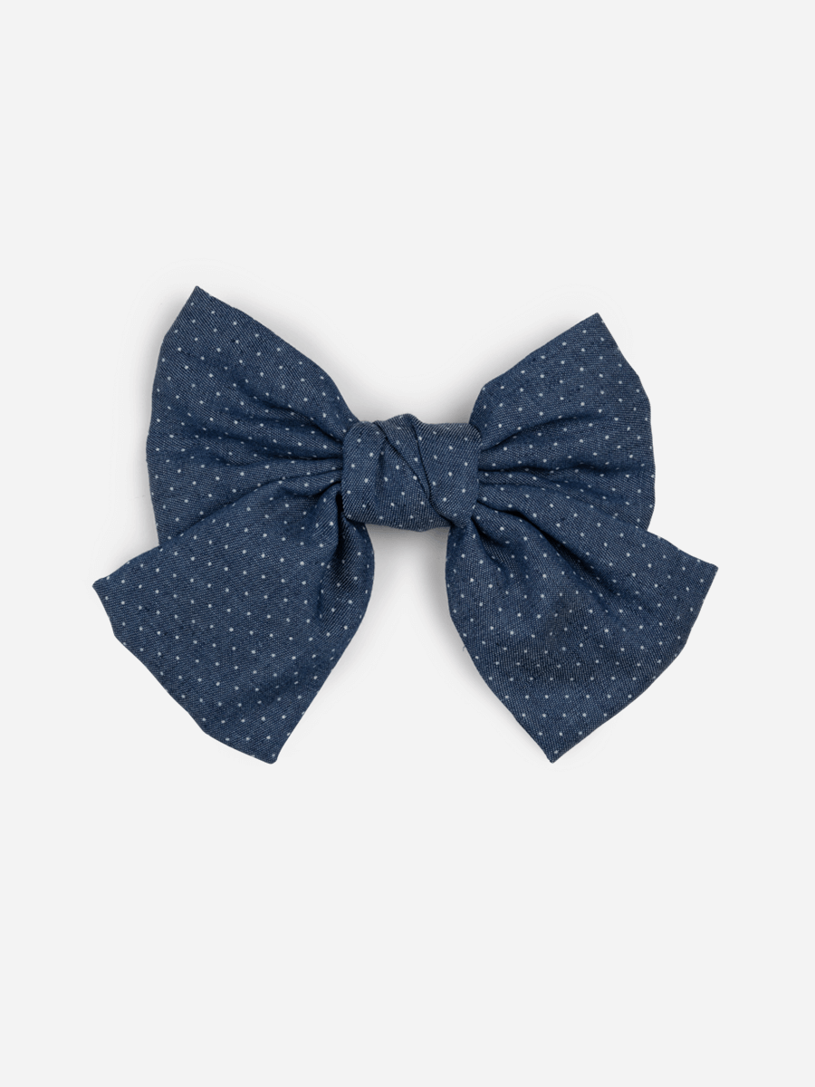 Sui Ava Denim Bow Hairclip - Dots