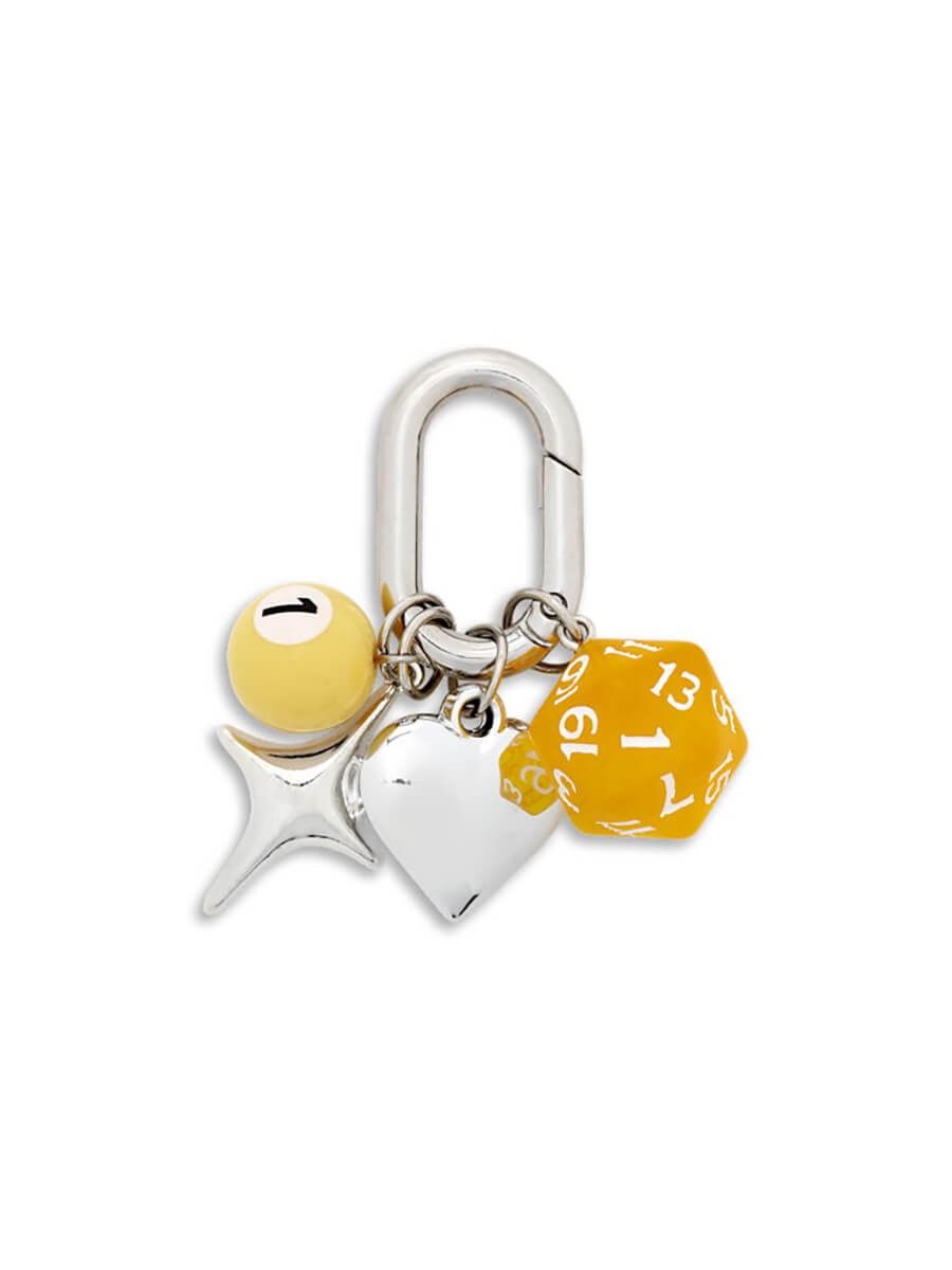 Dice Dazzle Bag Charm - Yellow