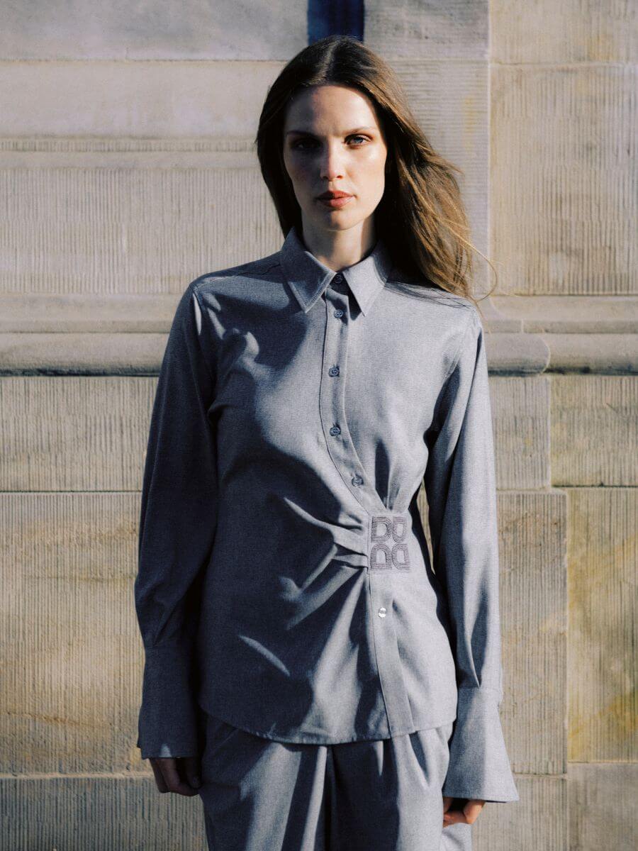 Day Birger ét Mikkelsen - Domi Corporate Days Fitted Blouse - Medium Grey Melange