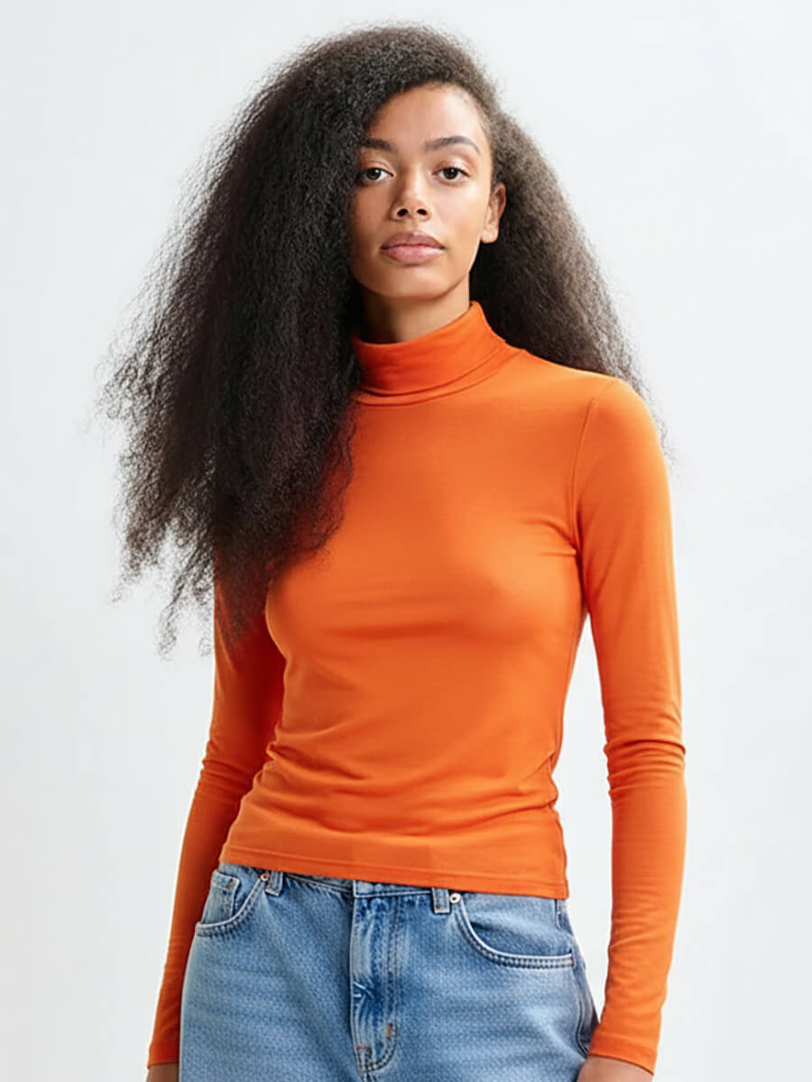 ESSENTIEL ANTWERP
Jertice Jersey Turtleneck Top - Nectarine