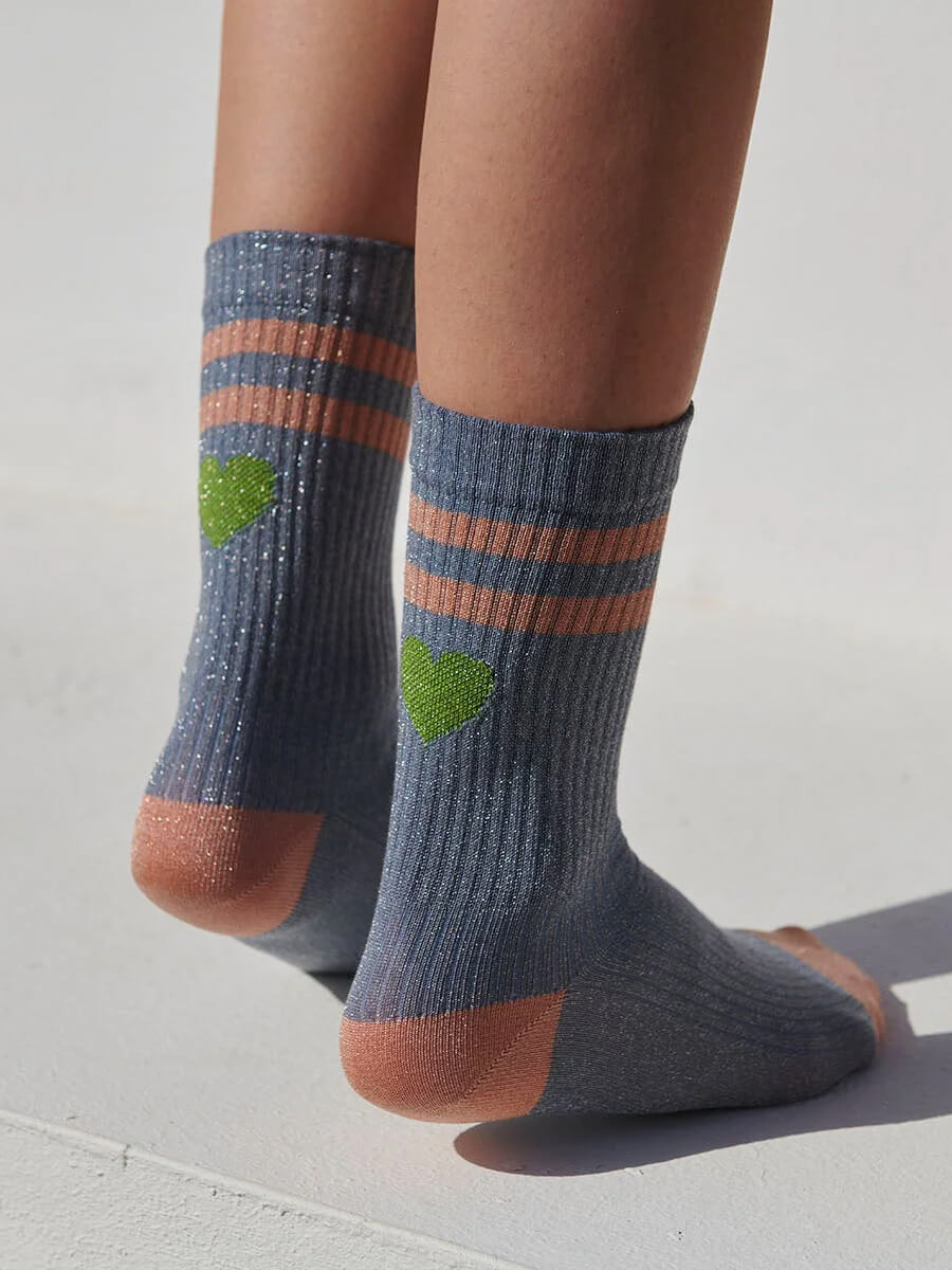 MP Denmark Elga Glitter Socks - Stone Blue