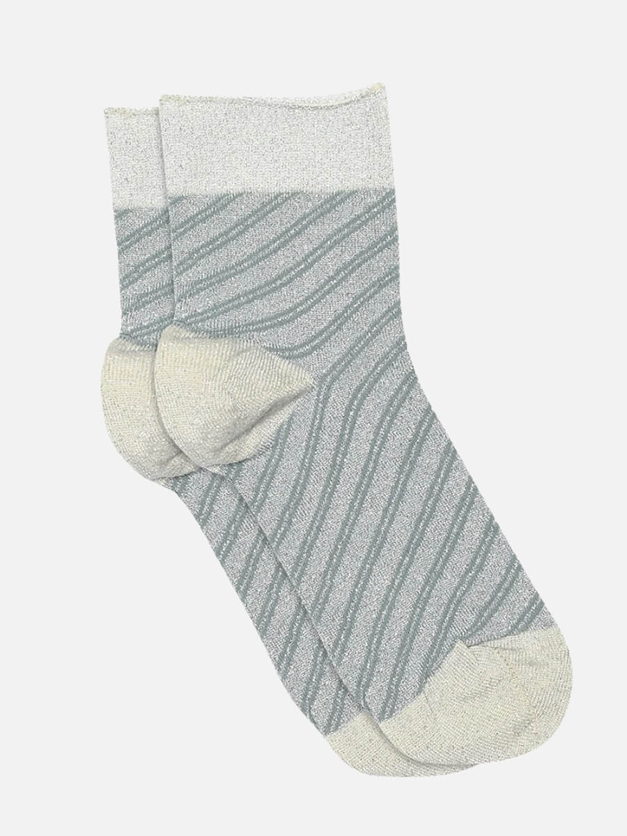 MP Denmark Elisa Glitter Short Socks - Grey Mist
