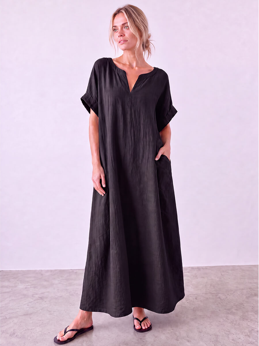 Erantis Kaftan Dress - Black