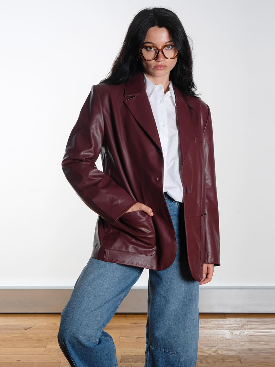 Essentiel Antwerp Idrey Blazer - Burgundy