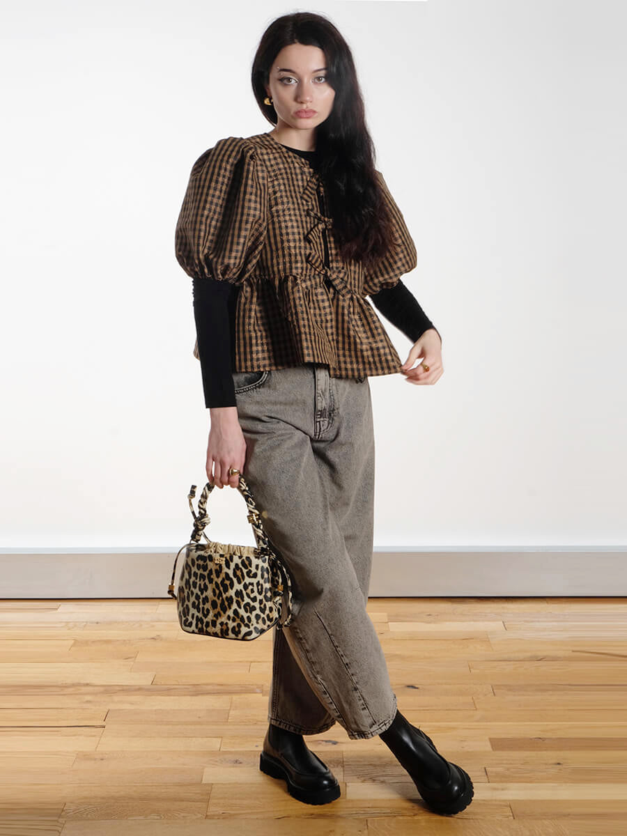 Ganni Bou Bucket Bag - Leopard Print