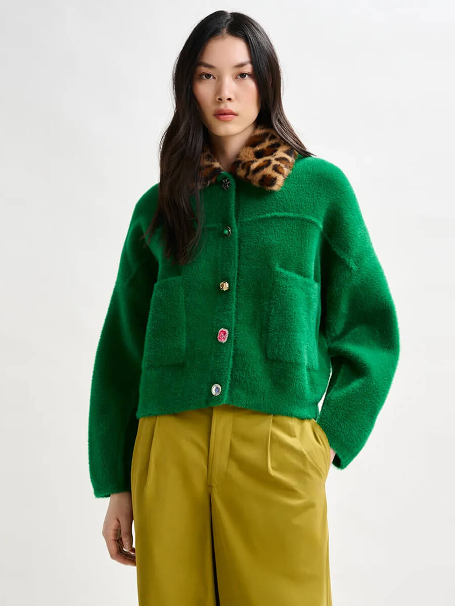 Essentiel Antwerp Intention Cardigan - Green