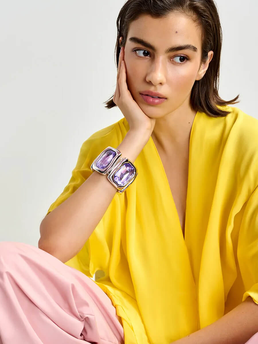 Essentiel Antwerp Jelpy Bracelet - Purple and Silver