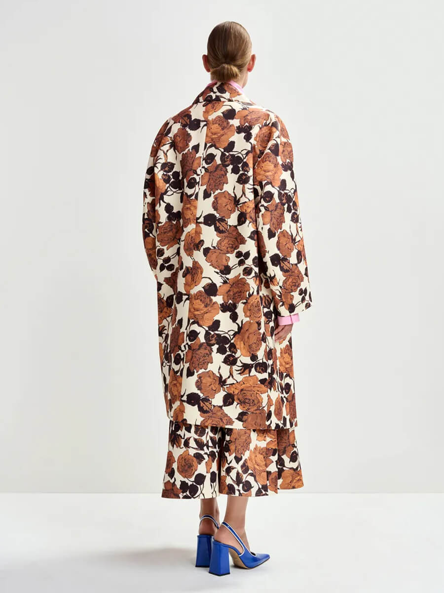 Essentiel Antwerp Junta Coat - Brown flowers