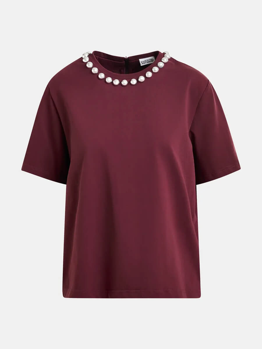 Essentiel Antwerp - Intenso T-shirt - Burgundy