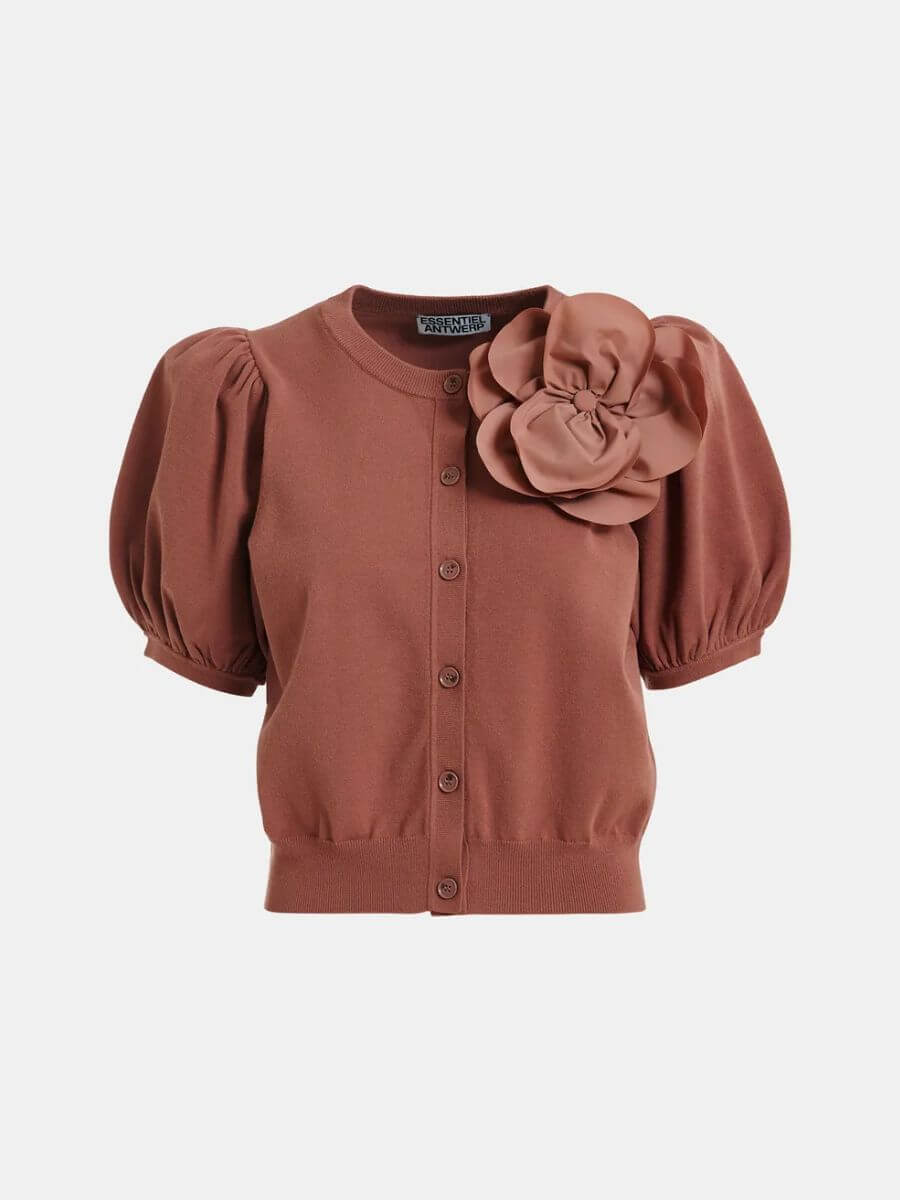 Essentiel Antwerp - Jumpo Cardigan - Terracotta product shot