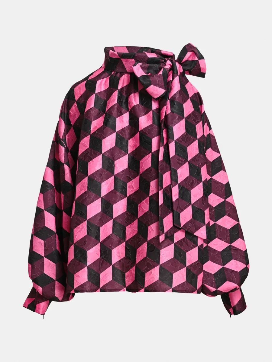 Essentiel Antwerp - Komo Pussy Bow Top - Black combo