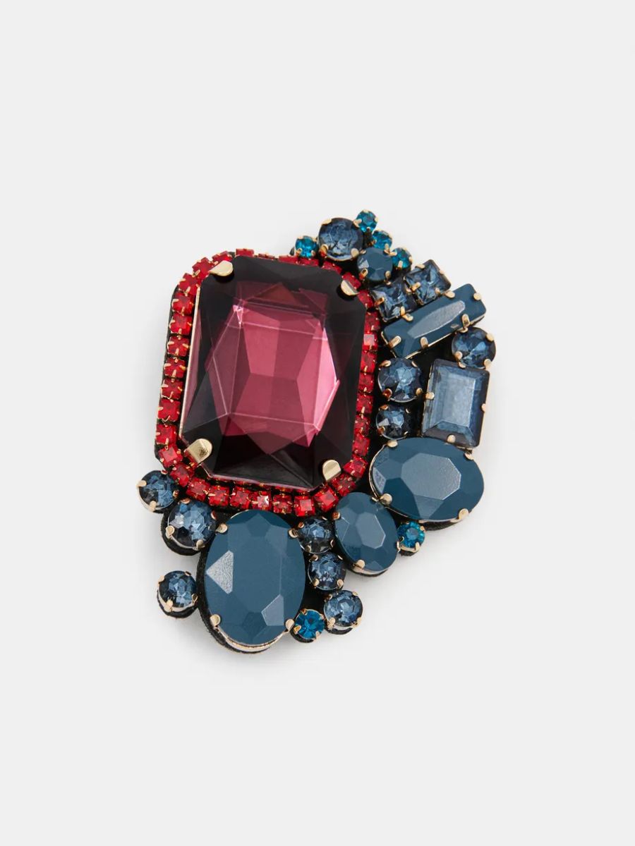 Essentiel Antwerp - Kube Stones Brooch - Brown Sugar