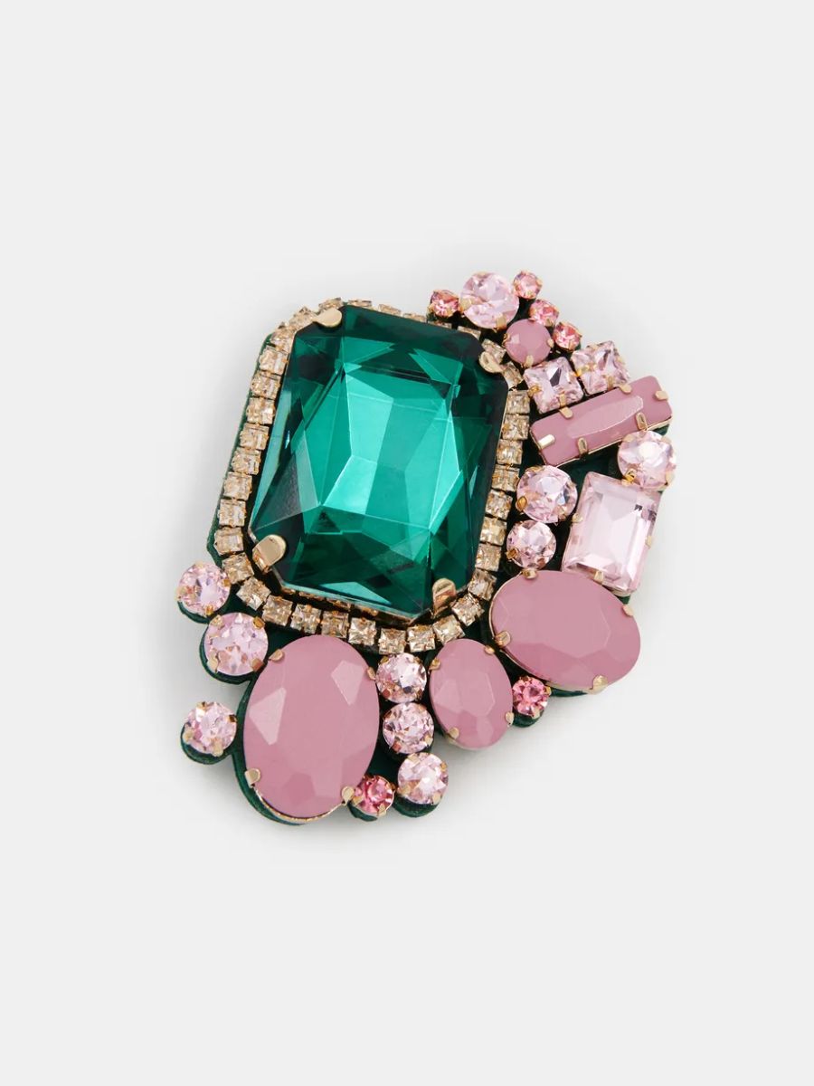 Essentiel Antwerp - Kube Stones Brooch - Forest Whisper