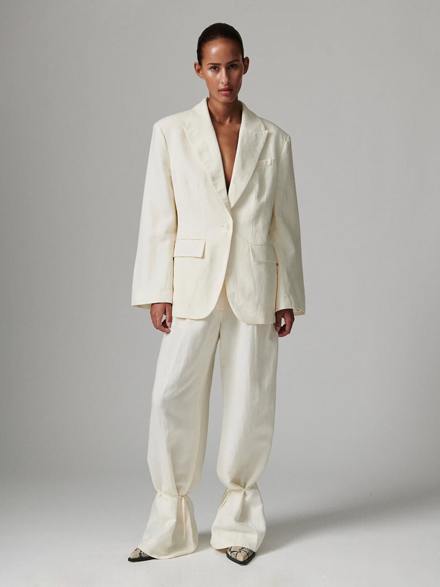 Day Birger et Mikkelsen Fiona Contrast Linen Blazer - Jet Stream