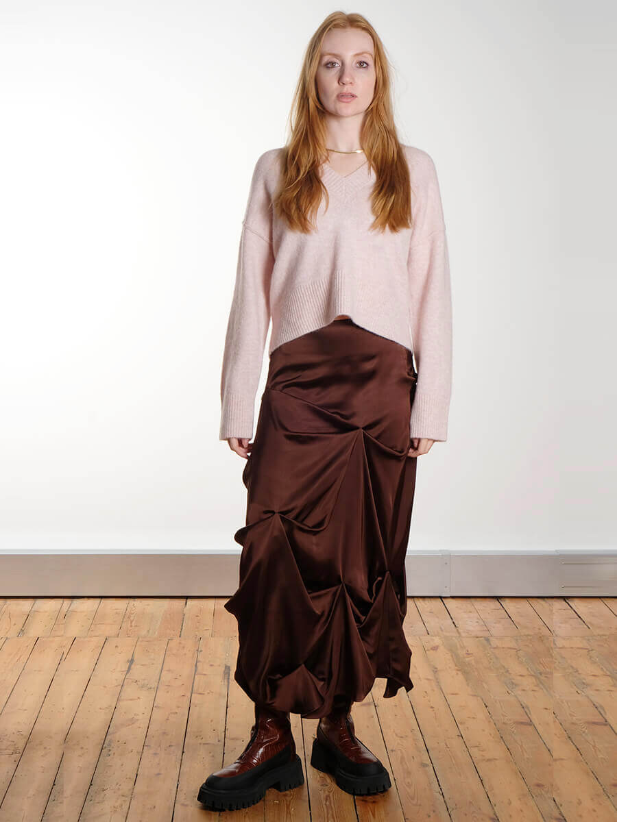 GANNI
Draped Skirt - Chicory Brown
