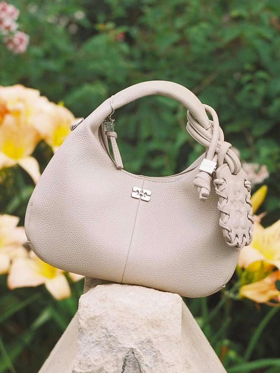 GANNI
Mini Hobo Bag - White Pepper