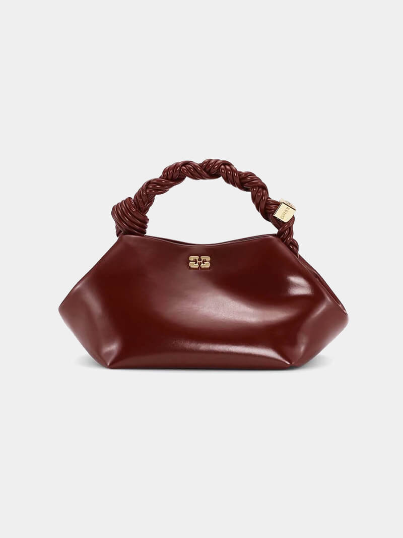 GANNI Small Ganni Bou Bag - Burgundy Oleatex
